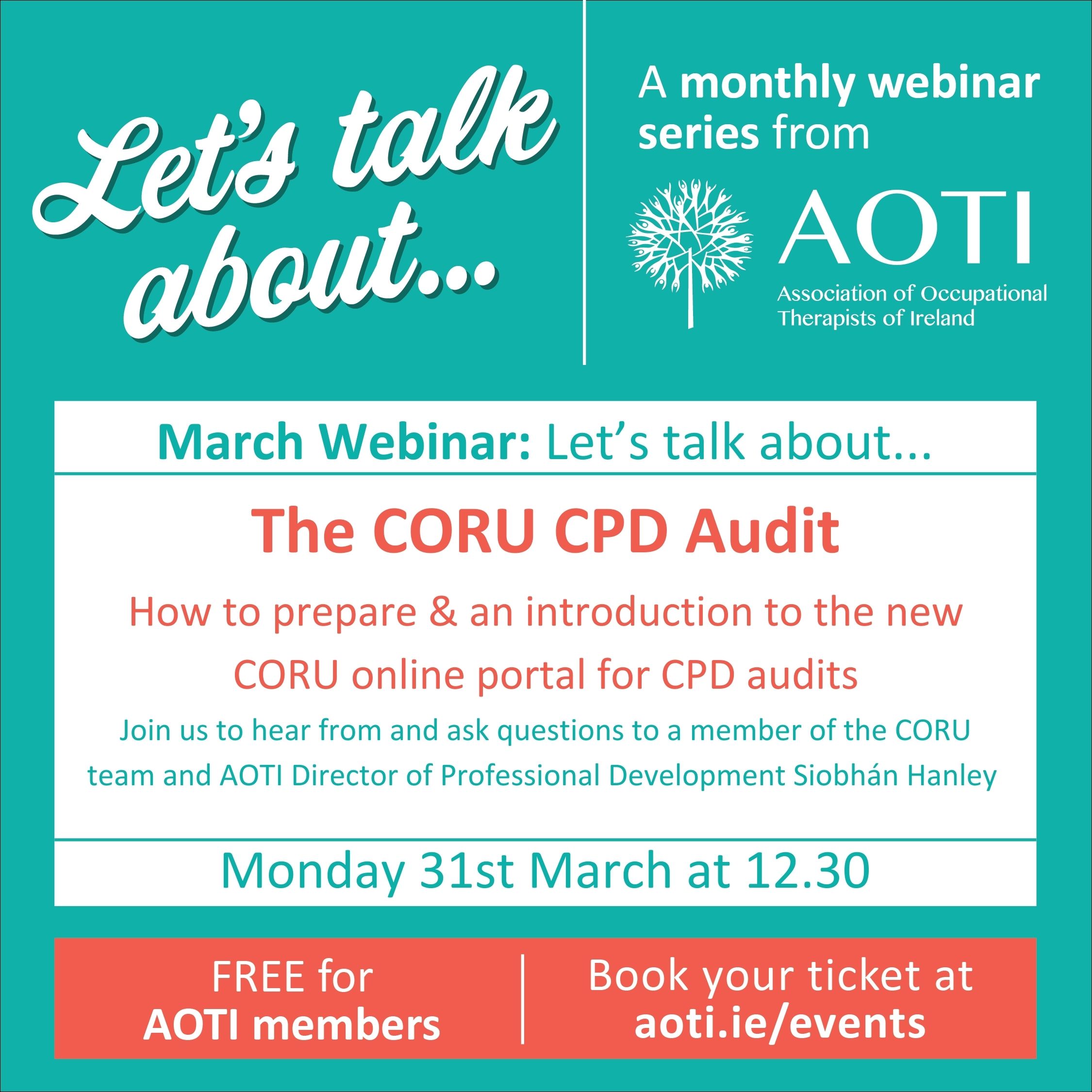 AOTI AOTI Webinar Series - Let's talk about... The CORU CPD audit image