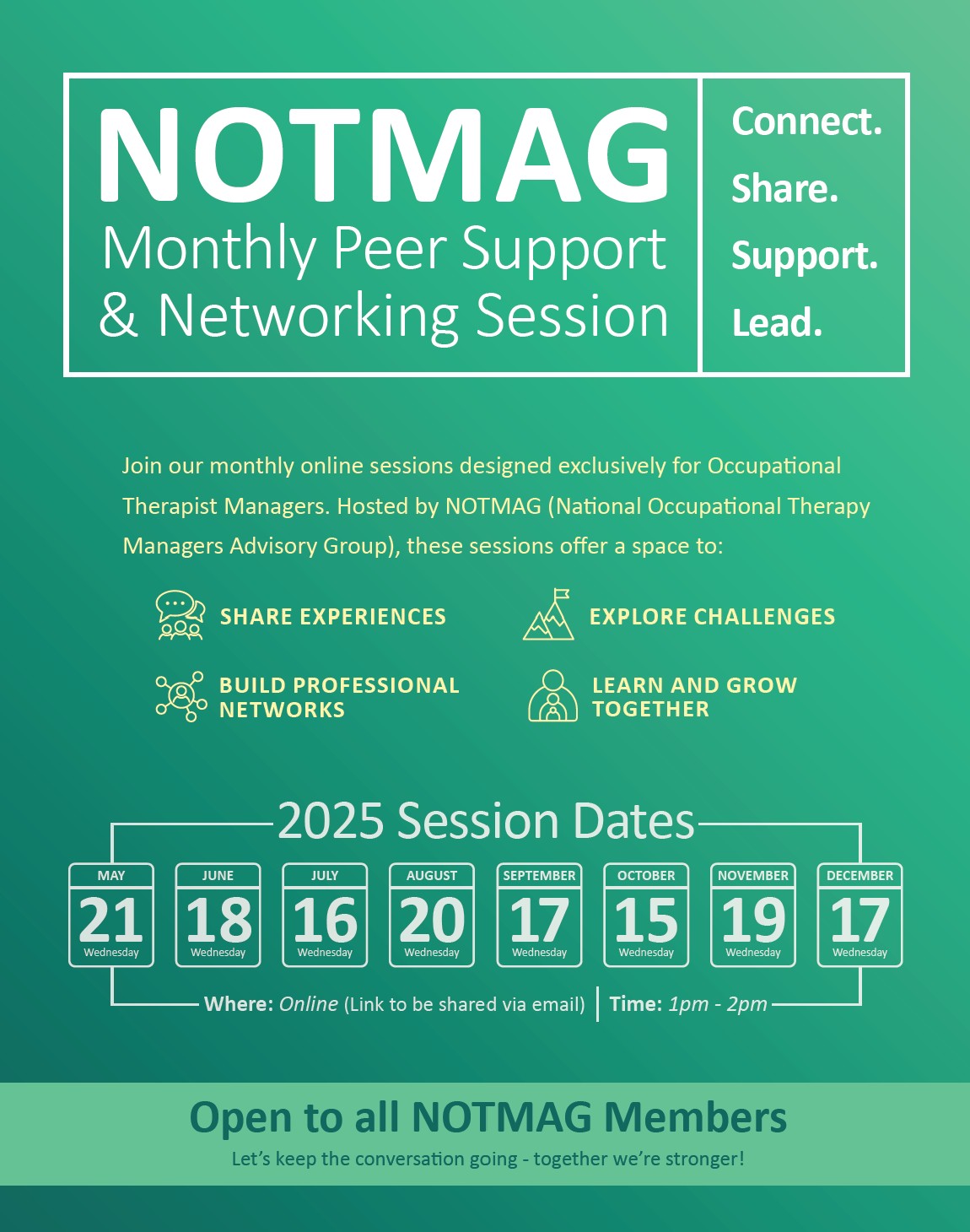 AOTI NOTMAG MONTHLY PEER SUPPORT & NETWORKING SESSIONS image